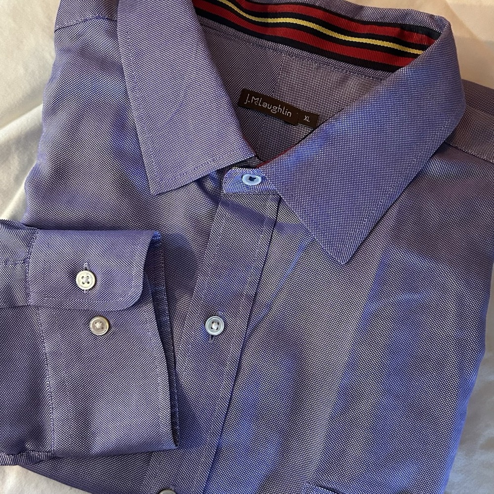 J. McLaughlin Mens XL Purple Cotton Button Up Shirt Long Sleeve Lavender